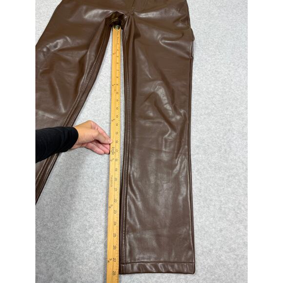 Abercrombie & Fitch Womens Size 0/25 Curve Love 90's Straight Faux Leather Pants - Picture 6 of 14
